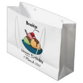 アイスクリーム漫画イラストレーション ラージペーパーバッグ (正面アングル)