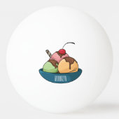 アイスクリーム漫画イラストレーション 卓球ボール (裏面)