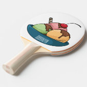 アイスクリーム漫画イラストレーション 卓球ラケット (正面アングル)