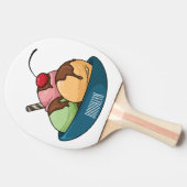 アイスクリーム漫画イラストレーション 卓球ラケット (横)