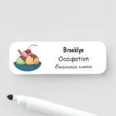 アイスクリーム漫画イラストレーション 名札 (インサイチュ)