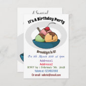 アイスクリーム漫画イラストレーション 招待状 (正面/裏面)