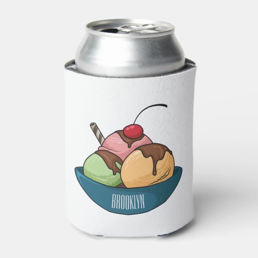 アイスクリーム漫画イラストレーション 缶クーラー (缶正面)