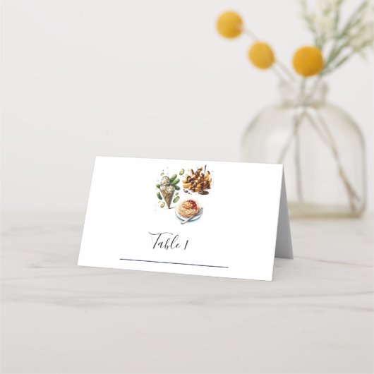 アイスクリーム漬け風変わり物ベビーシャワー プレイスカード (正面)