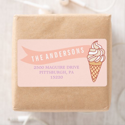 アイスクリーム社会差出人住所ラベル ラベル (インサイチュ)