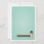 アイスクリーム社会誕生日パーティーの招待 招待状 (裏面)