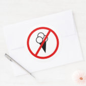 アイスクリーム禁止ショップの看板シンボル ラウンドシール (封筒)