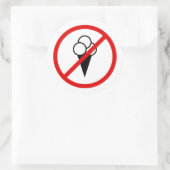 アイスクリーム禁止ショップの看板シンボル ラウンドシール (バッグ)