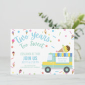 アイスクリーム第2位誕生日兄弟姉妹双子 招待状 (スタンド正面)