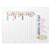 アイスクリーム絵文字ブライダルシャワーゲームパック ノートパッド (正面)