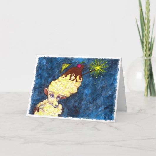 アイスクリーム羊用グリーティングカード カード (正面)