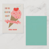 アイスクリーム耳スクープ教室バレンタインカード エンクロージャーカード (正面/裏面)