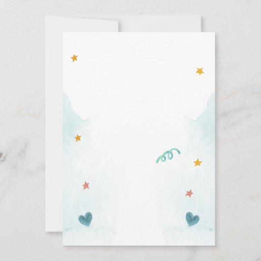 アイスクリーム自転車ピンクベビーストライプのシャワー 招待状 (裏面)