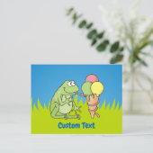 アイスクリーム葉書付きカエル ポストカード (スタンド正面)