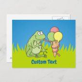 アイスクリーム葉書付きカエル ポストカード (正面/裏面)