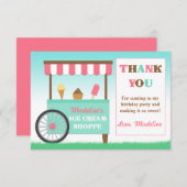 アイスクリーム誕生パーティーありがとう サンキューカード (正面/裏面)