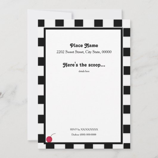 アイスクリーム誕生パーティーの招待状 招待状 (裏面)