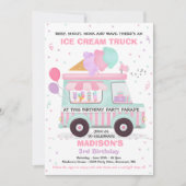 アイスクリーム誕生パーティードライブバイ誕生日パレード 招待状 (正面)