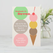 アイスクリーム誕生パーティー招待状 招待状 (スタンド正面)