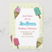 アイスクリーム誕生パーティー  招待状 (正面/裏面)