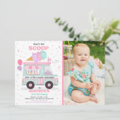 アイスクリーム誕生会アイスクリームトラック誕生日  招待状 (スタンド正面)