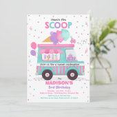 アイスクリーム誕生会アイスクリームトラック誕生日 招待状 (スタンド正面)