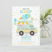 アイスクリーム誕生会アイスクリームトラック誕生日  招待状 (スタンド正面)