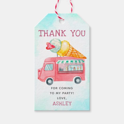 アイスクリーム誕生日ありがとう ギフトタグ (正面)