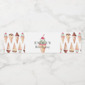 アイスクリーム誕生日お気に入りウォーターボトル ペットボトルラベル (シングルラベル)