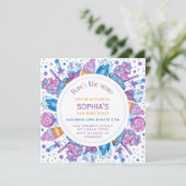 アイスクリーム誕生日ガールズキッズはこちらスクープ 招待状 (スタンド正面)