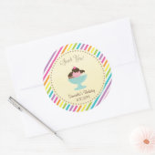 アイスクリーム誕生日サンキューステッカーカラフル ラウンドシール (封筒)