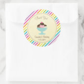 アイスクリーム誕生日サンキューステッカーカラフル ラウンドシール (バッグ)