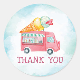 アイスクリーム誕生日サンキュー ラウンドシール