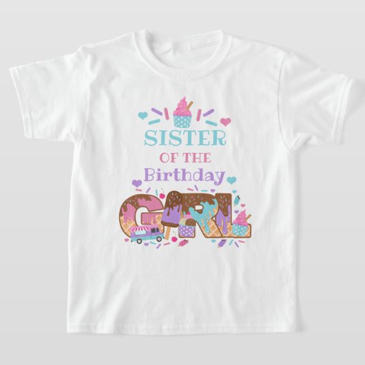 アイスクリーム誕生日シャツシスターオブザ誕生日 Tシャツ (レイダウン)