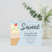 アイスクリーム誕生日パーティーの予算の招待状 (スタンド正面)