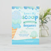 アイスクリーム誕生日パーティーの招待状 招待状 (スタンド正面)