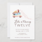 アイスクリーム誕生日パーティーの招待状 案内状 (正面)