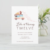 アイスクリーム誕生日パーティーの招待状 案内状 (スタンド正面)