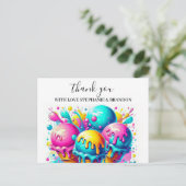 アイスクリーム誕生日パーティーサンキューカード ポストカード (スタンド正面)