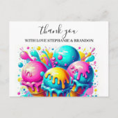 アイスクリーム誕生日パーティーサンキューカード ポストカード (正面)