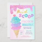 アイスクリーム誕生日パーティー招待2スイート  招待状 (正面)