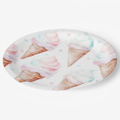 アイスクリーム誕生日パーティー ペーパープレート (アングル)