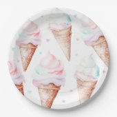 アイスクリーム誕生日パーティー ペーパープレート (正面)