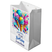 アイスクリーム誕生日パーティー ミディアムペーパーバッグ (正面アングル)