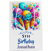 アイスクリーム誕生日パーティー ミディアムペーパーバッグ (正面)