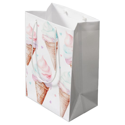 アイスクリーム誕生日パーティー ミディアムペーパーバッグ (裏面アングル)