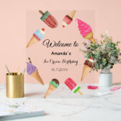アイスクリーム誕生日プールサマーパーティー アクリルサイン (ウェディング)