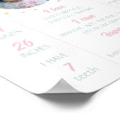 アイスクリーム誕生日マイルストーンのサイン、ベビー統計 ポスター (角)