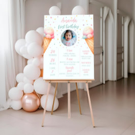 アイスクリーム誕生日マイルストーンのサイン、ベビー統計 ポスター