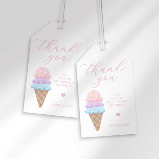 アイスクリーム誕生日メッセージカード ギフトタグ